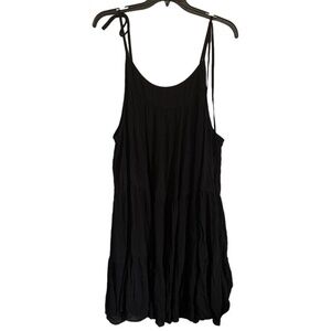 PENN Penningtons Womens Black Sundress Midi Spaghetti Strap Crepe Size 5X
